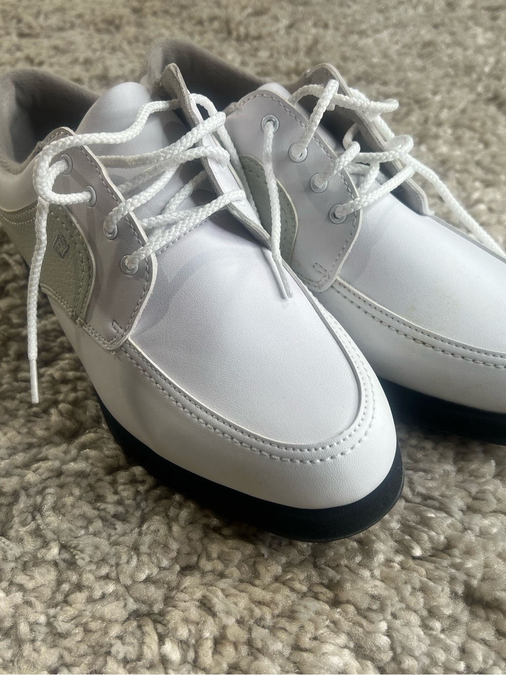 FootJoy White and Black Men's Boat Shoes
